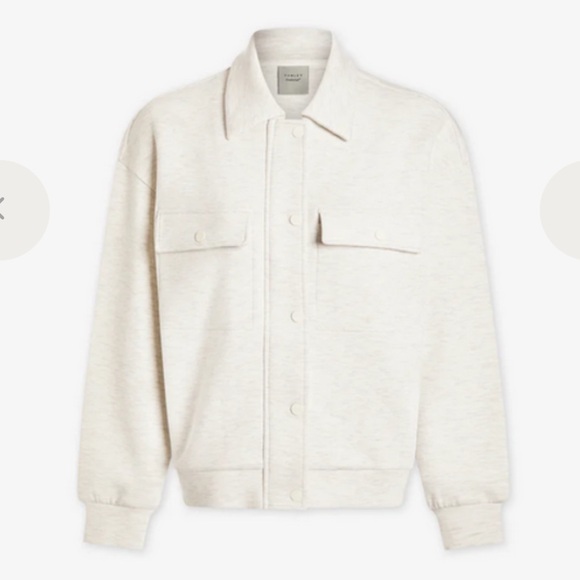 Varley- Double Soft Ivory Snap Down Longsleeve Elizabeth Jacket - Picture 2 of 7